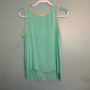 Ella Moss Open Back Seafoam Tank with Trim, M